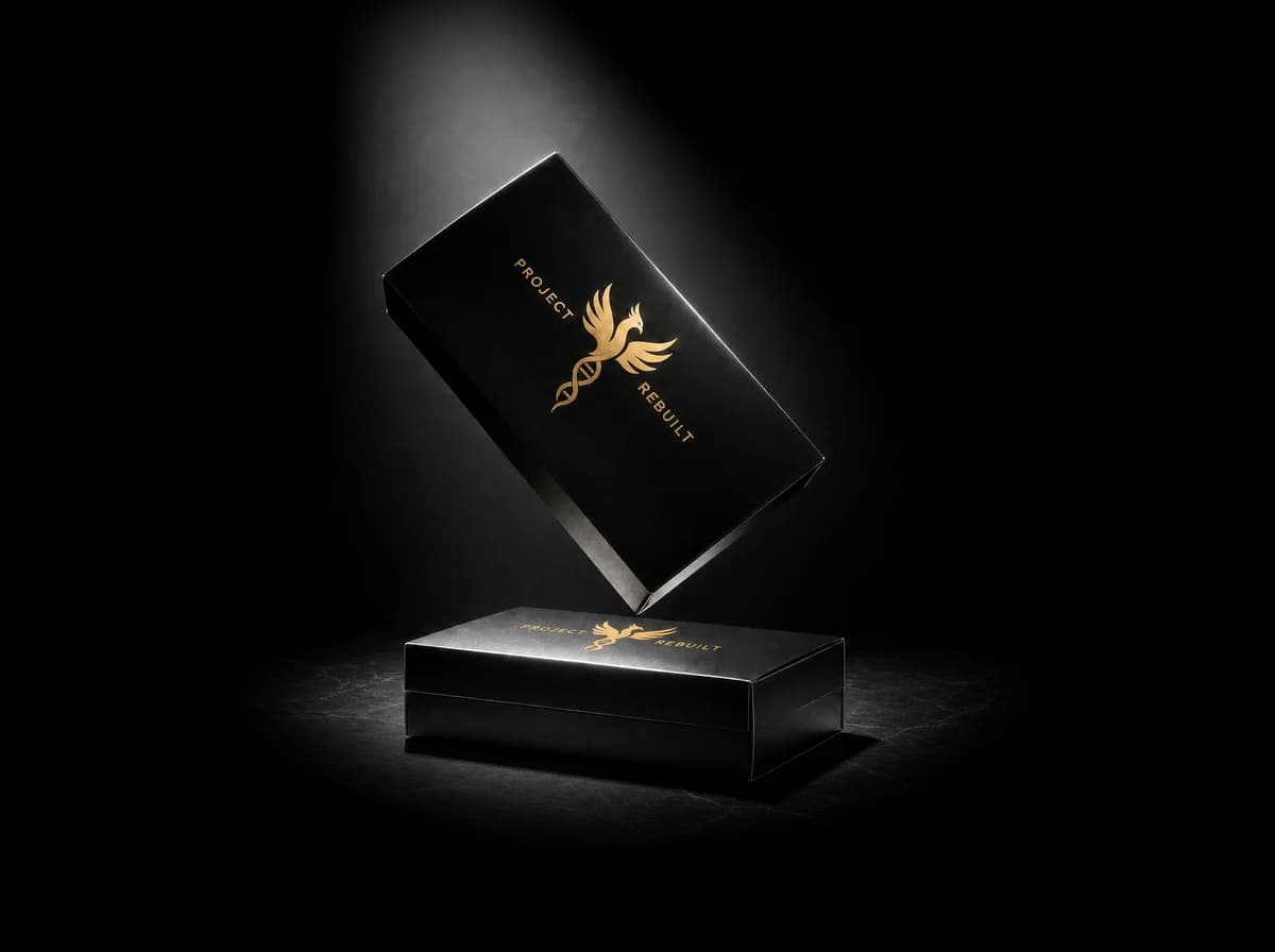 Project Rebuilt DNA test kit in premium black packaging